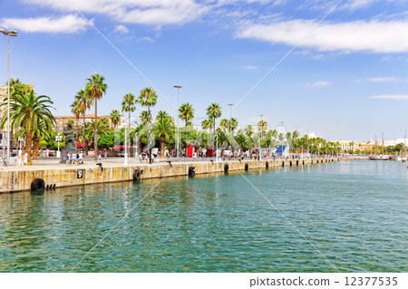 Panorama on Barcelona Seaport .Barcelona. Spain. 12377535