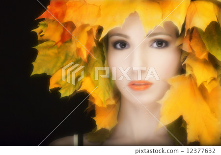 Portrait a glamorous girl in retro style with  effect of film 12377632