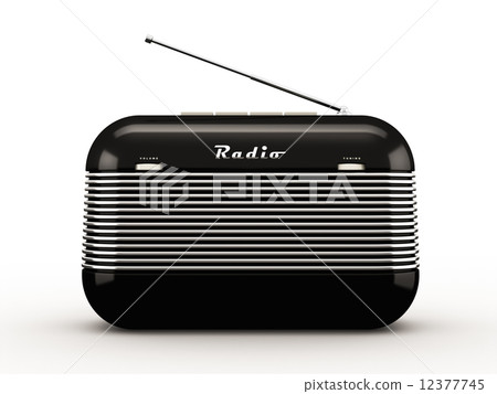 Old black vintage retro style radio isolated on white backgroun Old black vintage retro style radio isolated on white backgroun 12377745