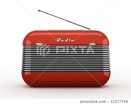 Old red vintage retro style radio isolated on white background Old red vintage retro style radio isolated on white background 12377749