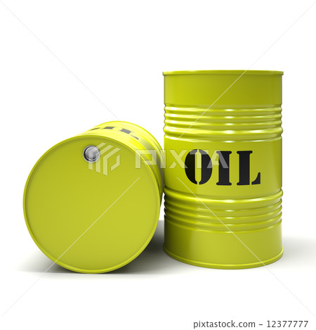 Yellow oil barrels isolated on white background Yellow oil barrels isolated on white background 12377777