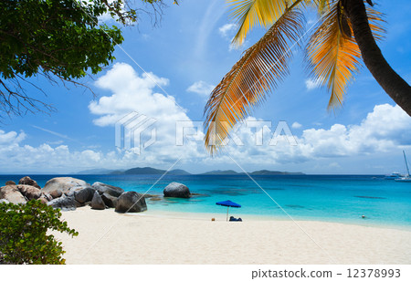 Beautiful beach in Caribbean 12378993