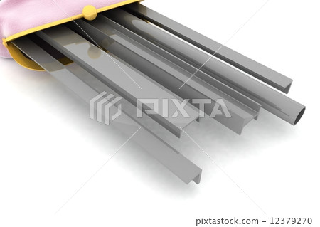 metal profile inside a purse lying 12379270