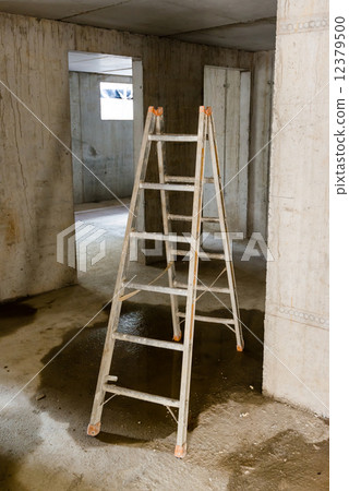 Ladder in rooms on a construction site Ladder in rooms on a construction site 12379500