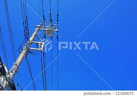Wire and telephone pole 12380675