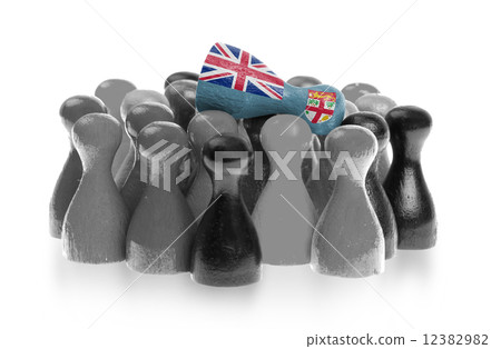 One unique pawn on top of common pawns 12382982