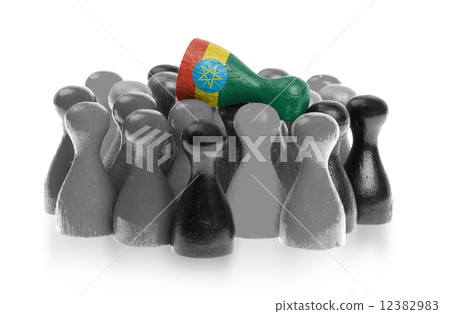 One unique pawn on top of common pawns 12382983