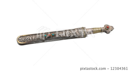 Ancient knife and engraving scabbard 12384361