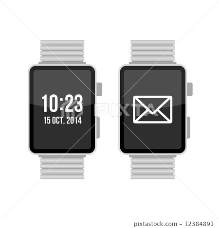 Smart Watch Set on White Background Vector Smart Watch Set on White Background Vector 12384891
