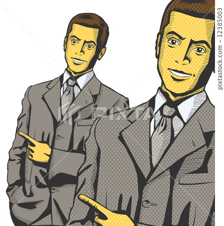 Vector Business Man Show Something With Finger 12385003