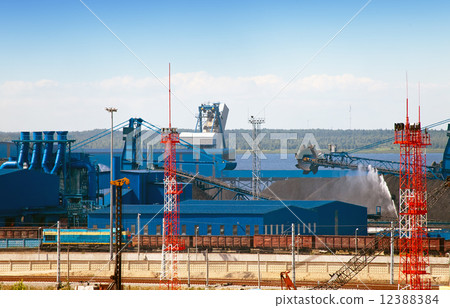 Work of new sea trading port of the Ust-Luga. Russia. The coal terminal. Work of new sea trading port of the Ust-Luga. Russia. The coal terminal. 12388384