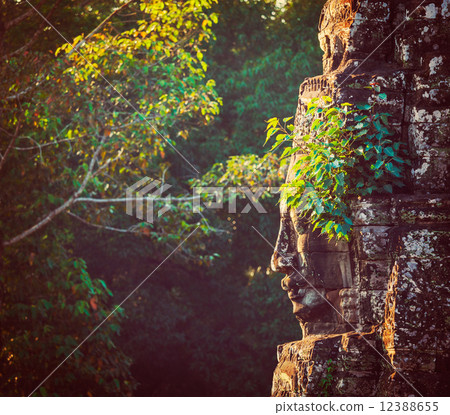 Face of Bayon temple, Angkor, Cambodia Face of Bayon temple, Angkor, Cambodia 12388655