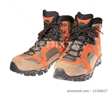 Hiking boots on the white background Hiking boots on the white background 12388817