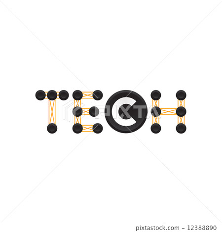 Tech logotype, technology vector logo template, electronic wires concept icon symbol 12388890