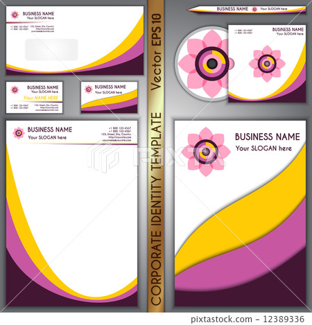 Vector corporate brand yellow and purple template 12389336