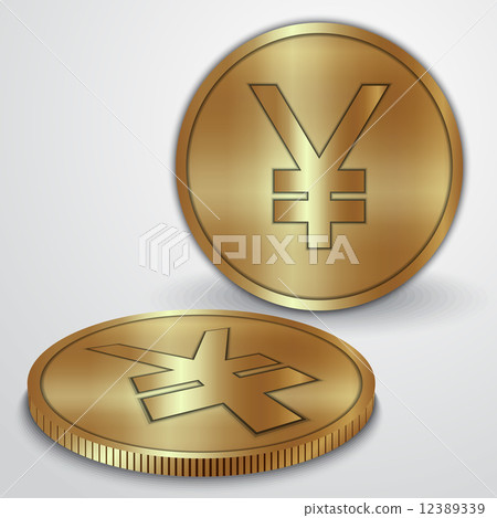 Vector illustration of gold coins with Japanese Yen currency sign 12389339