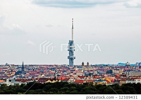 Zizkov TV transmitter in Prague 12389431
