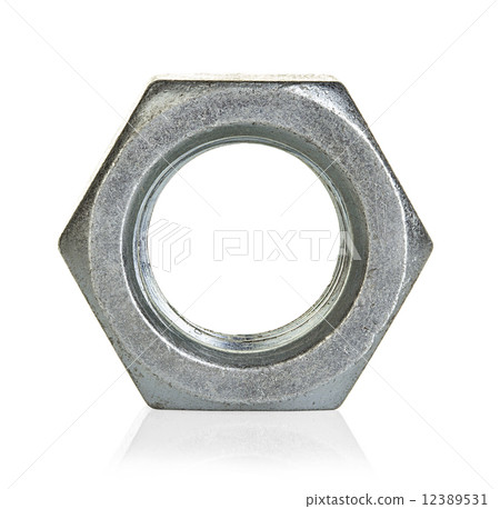Metal nut isolated on white background 12389531