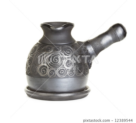 Ceramic, clay Cezve isolated on white white background Ceramic, clay Cezve isolated on white white background 12389544