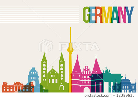 Travel Germany destination landmarks skyline background Travel Germany destination landmarks skyline background 12389633