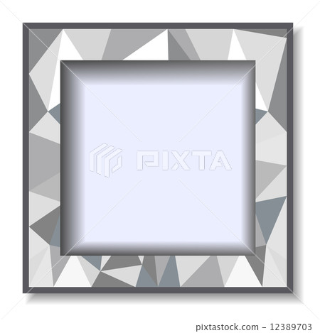 Polygonal gray background with photo frame 12389703