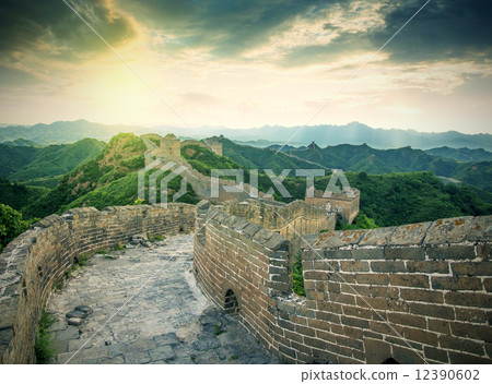 Beijing Great Wall in China, the majestic Great Wall, a symbol of China. 12390602