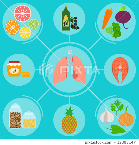 Infographics Of Food For Helpful For Healthy Lungs Stock Illustration 12393147 Pixta