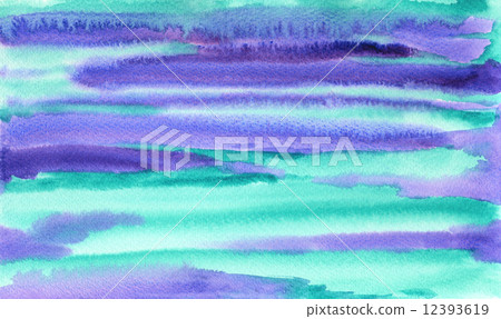 青綠色和紫色手畫水彩背景紋理 12393619