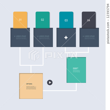 Minimal infographic elements step by step template design 12393794