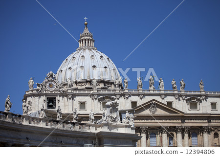 Exterior of St. Peter basilica, Vatican city Exterior of St. Peter basilica, Vatican city 12394806