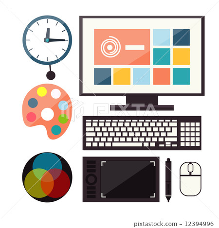 Set of colorful graphic, web design icons Set of colorful graphic, web design icons 12394996