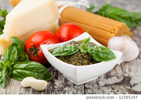 Basil pesto sauce Basil pesto sauce 12395247