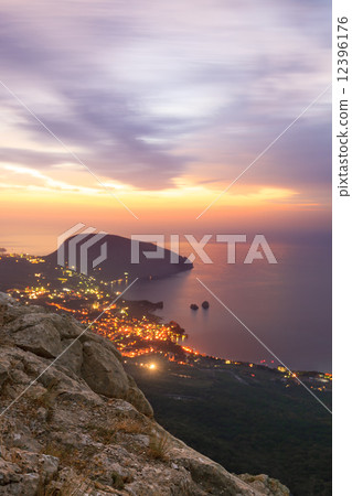 Ayuv Dag mountain and Hurzuf. Crimea, Ukraine Ayuv Dag mountain and Hurzuf. Crimea, Ukraine 12396176