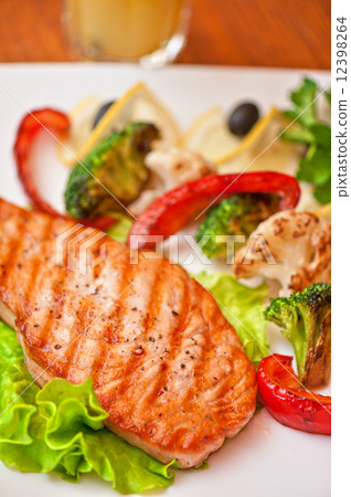 salmon steak salmon steak 12398264