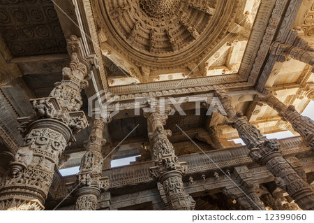 Ceiling in Ranakpur temple, Rajasthan 12399060