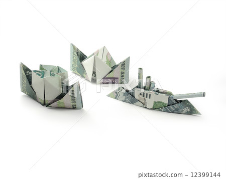 collection of origami ships of one thousand ruble banknotes collection of origami ships of one thousand ruble banknotes 12399144