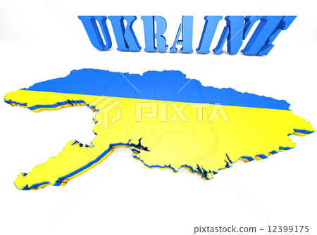map illustration of Ukraine with flag map illustration of Ukraine with flag 12399175