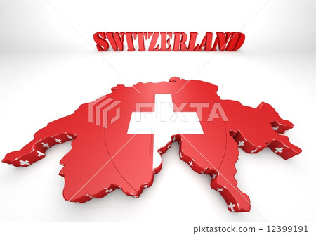Map illustration of Switzerland 12399191