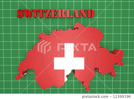 Map illustration of Switzerland 12399196