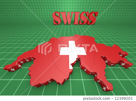 Map illustration of Switzerland 12399201
