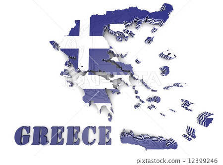 map illustration of Greece with flag map illustration of Greece with flag 12399246
