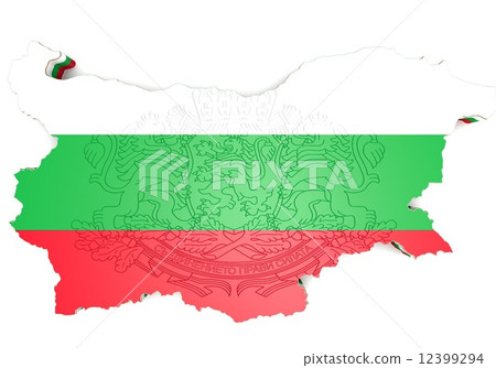 map illustration of Bulgaria with flag 12399294