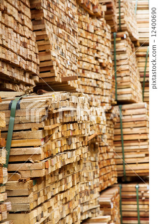 stack of timber wood  12400690