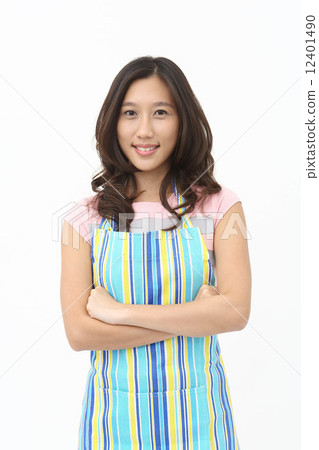 亞洲女性的圍裙外觀 12401490