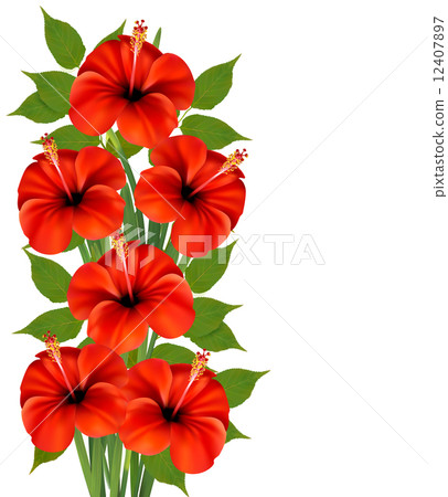 Background with a bunch of red flowers. Vector. Background with a bunch of red flowers. Vector. 12407897