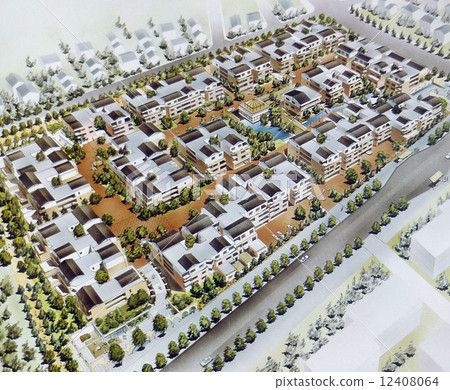 Housing birds-eye view, collective housing Housing birds-eye view, collective housing 12408064