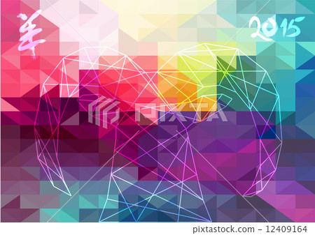 Chinese new year of the Goat 2015 abstract illustration 12409164