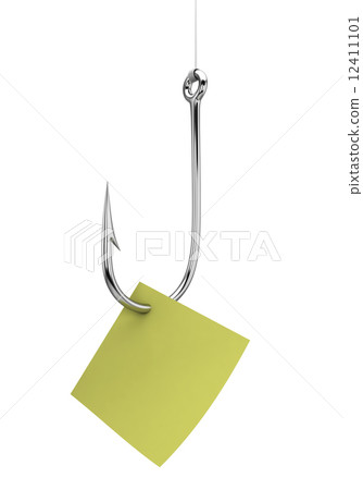 Fishing hook with note 12411101