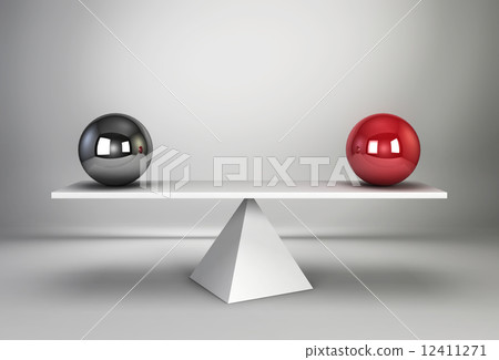 Two spheres in balance 12411271