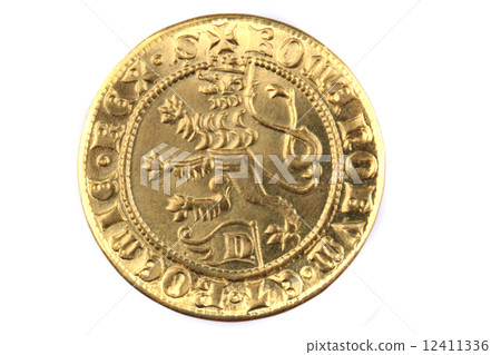 historical czech coin (gold) isolated 12411336